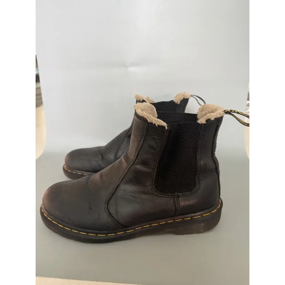 Dr. Martens Leonore Black Leather Lined Chelsea Boots Womens 10 Mens 9 (UK 8) B